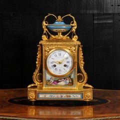 Fine and Early Sevres Porcelain and Ormolu Antique French Clock