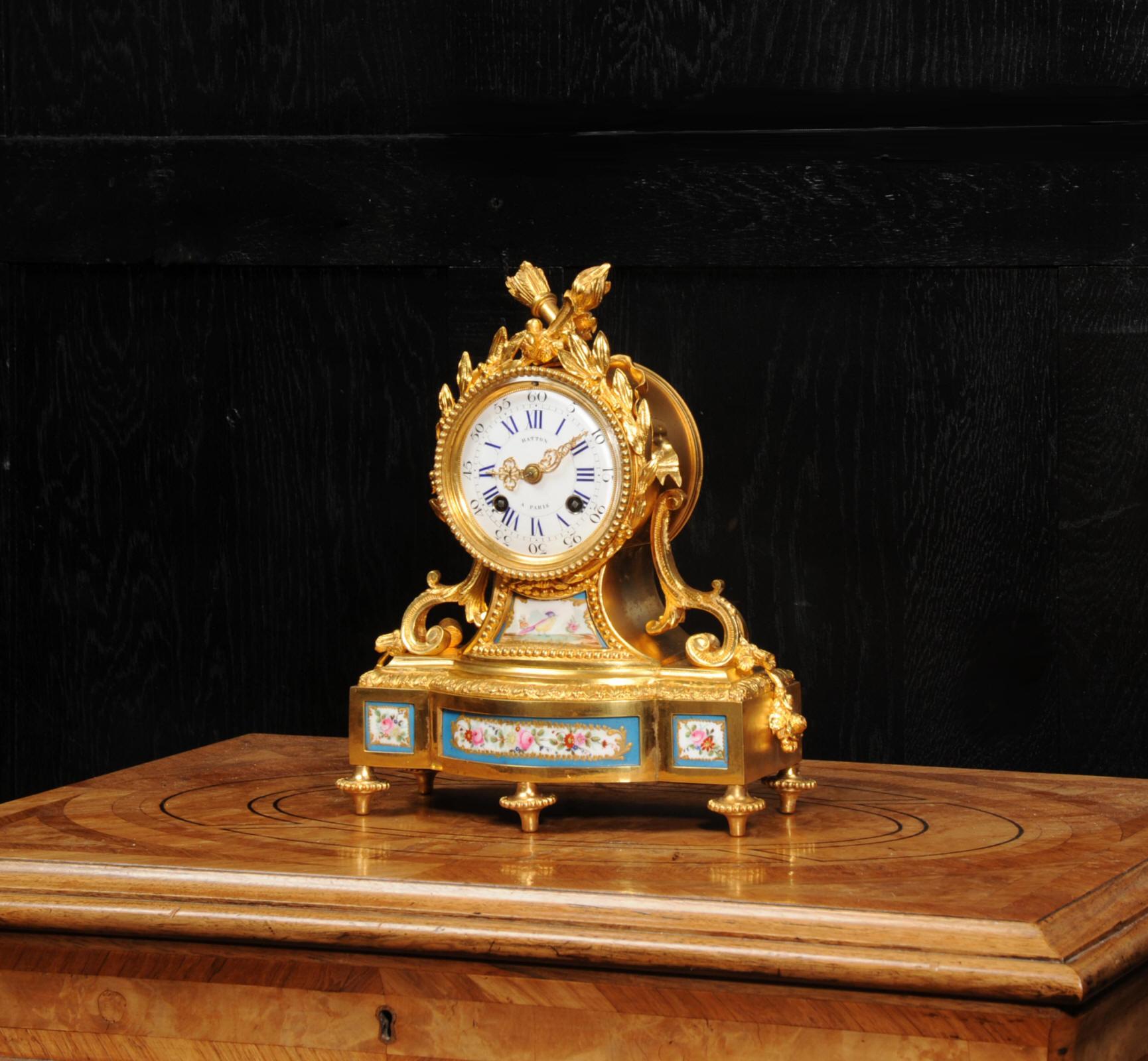 Louis XVI Fine and Early Sevres Porcelain and Ormolu Antique French Clock