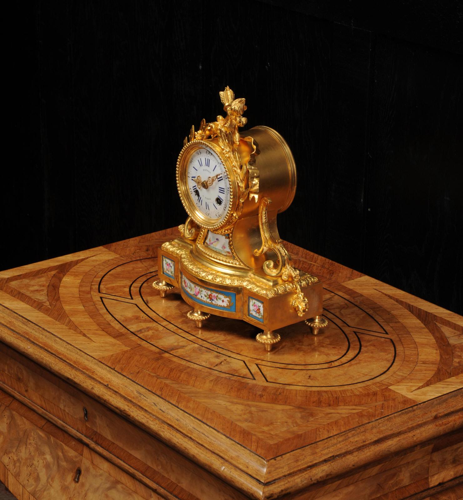 Fine and Early Sevres Porcelain and Ormolu Antique French Clock 1