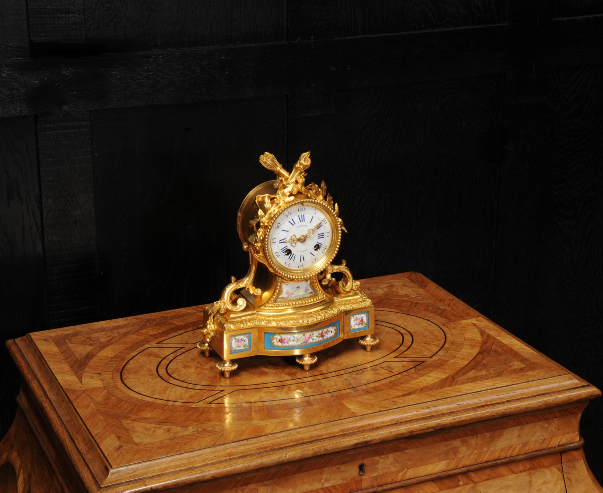 Fine and Early Sevres Porcelain and Ormolu Antique French Clock 2