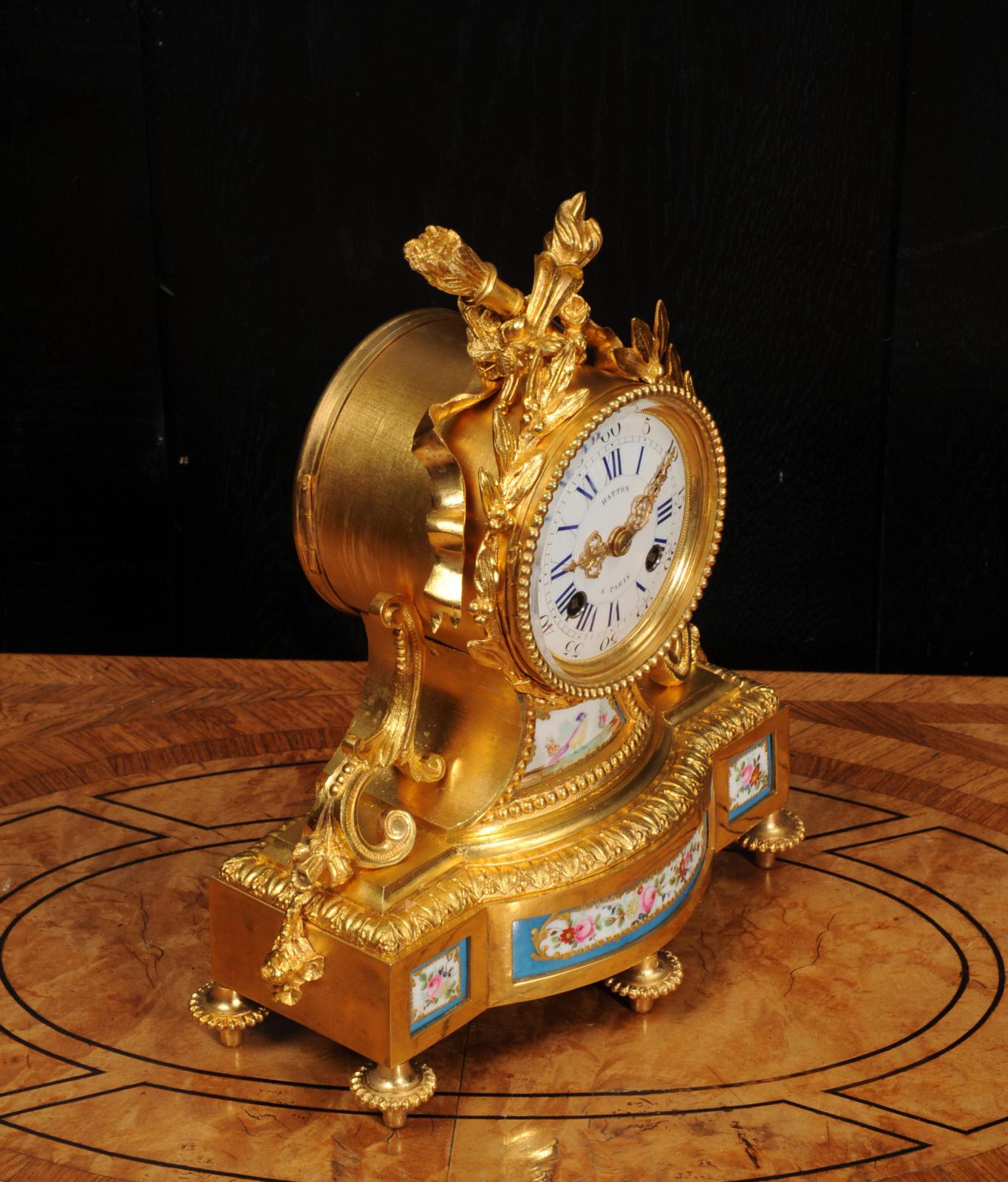 Fine and Early Sevres Porcelain and Ormolu Antique French Clock 3