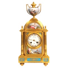 Fine and Early Sevres Porcelain and Ormolu Antique French Clock