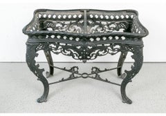 Fine and Elaborate Antique Marble Top Iron Console Table
