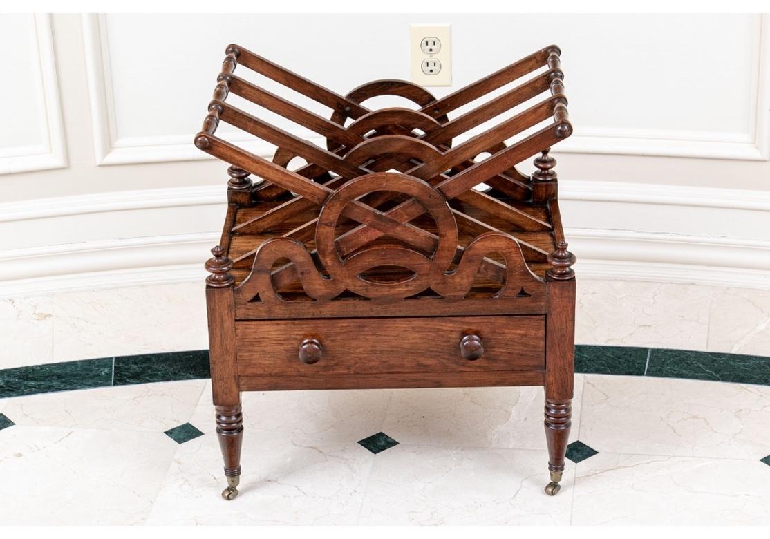 19th Century Fine and Elaborte Antique Victorian Rosewood Canterbury For Sale