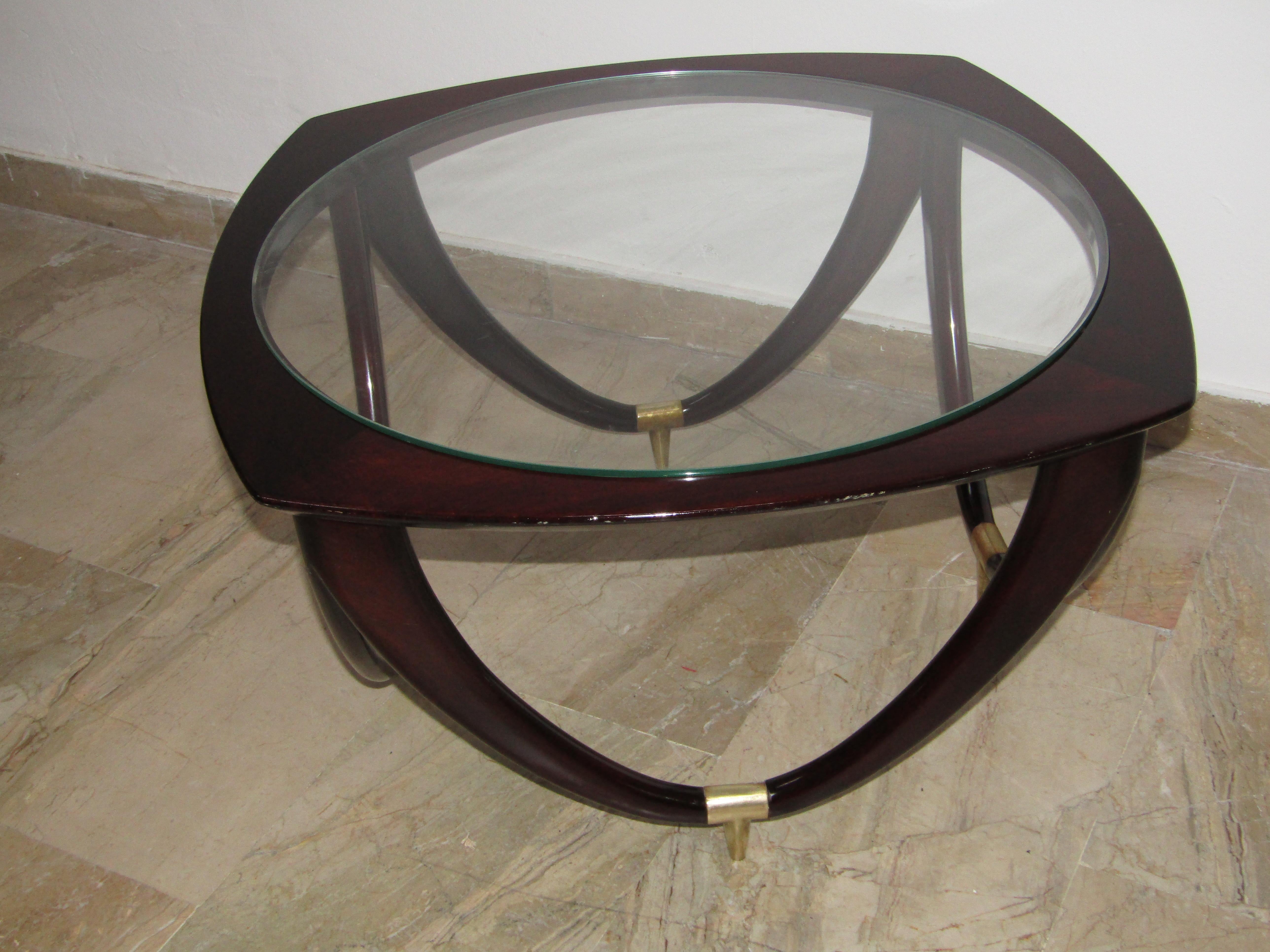 Brass Fine and Elegant Melchiorre Bega Coffee Table, 1950