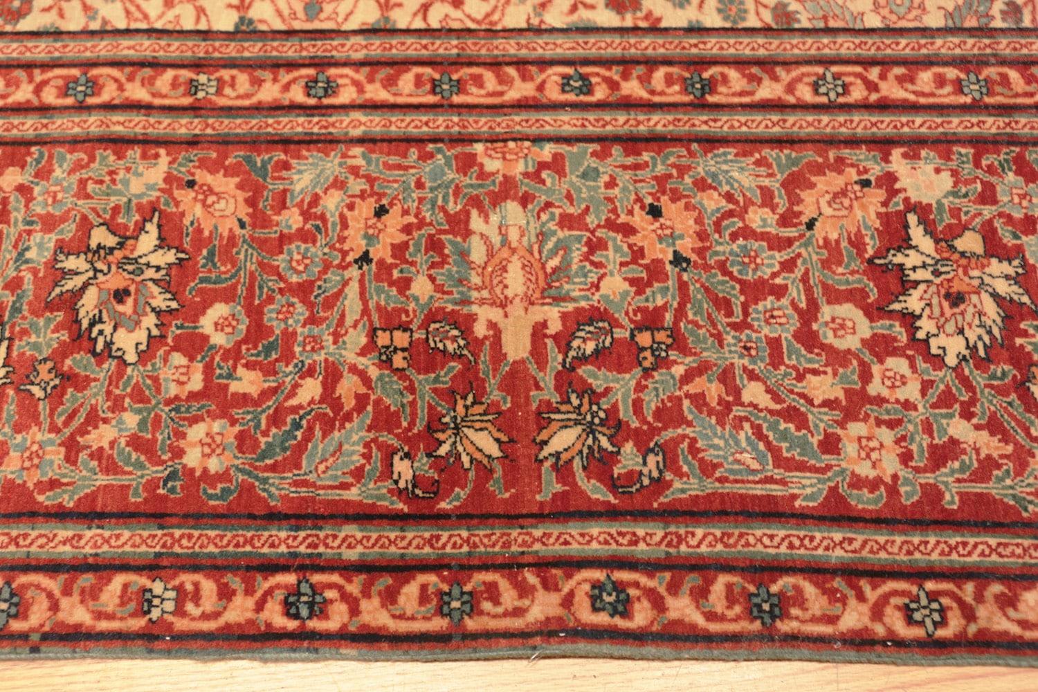 Antique Tabriz Carpet, Country of Origin: Persia, Circa 1900. Size: 9 ft 6 in x 11 ft 6 in (2.9 m x 3.51 m)

Bold, complex, and stunning, this magnificent Persian carpet boasts rich color, breathtaking intricacy, and flawless artistry. This