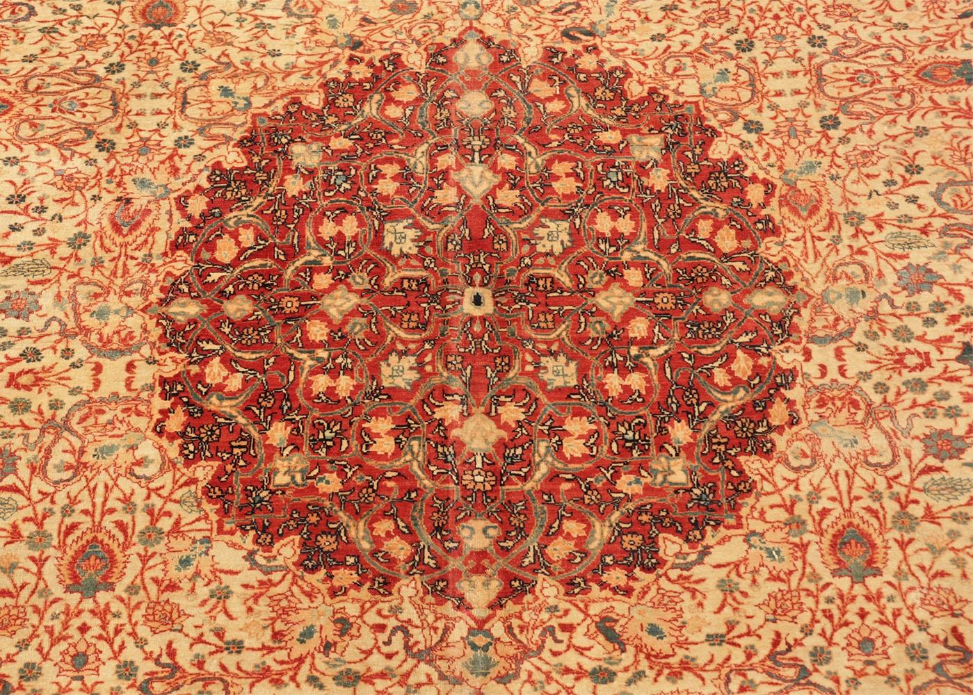 Hand-Knotted Nazmiyal Collection Antique Persian Tabriz Carpet. Size: 9 ft 6 in x 11 ft 6 in