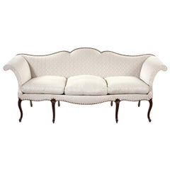 Fine and Large 18th Century George III Mahogany Serpentine Camel Back Sofa