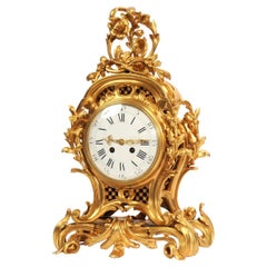 Fine and Large Antique French Ormolu Rococo Clock