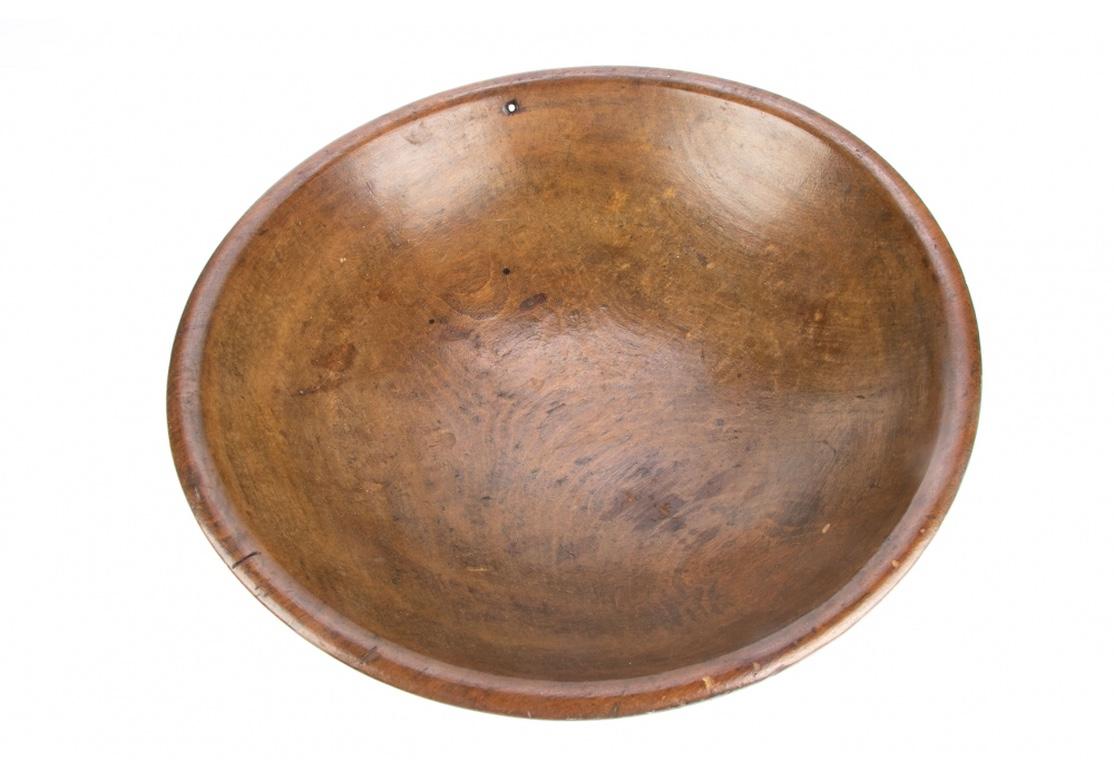 Fine and Large Antique Hand-Turned  Bowl In Good Condition In Bridgeport, CT
