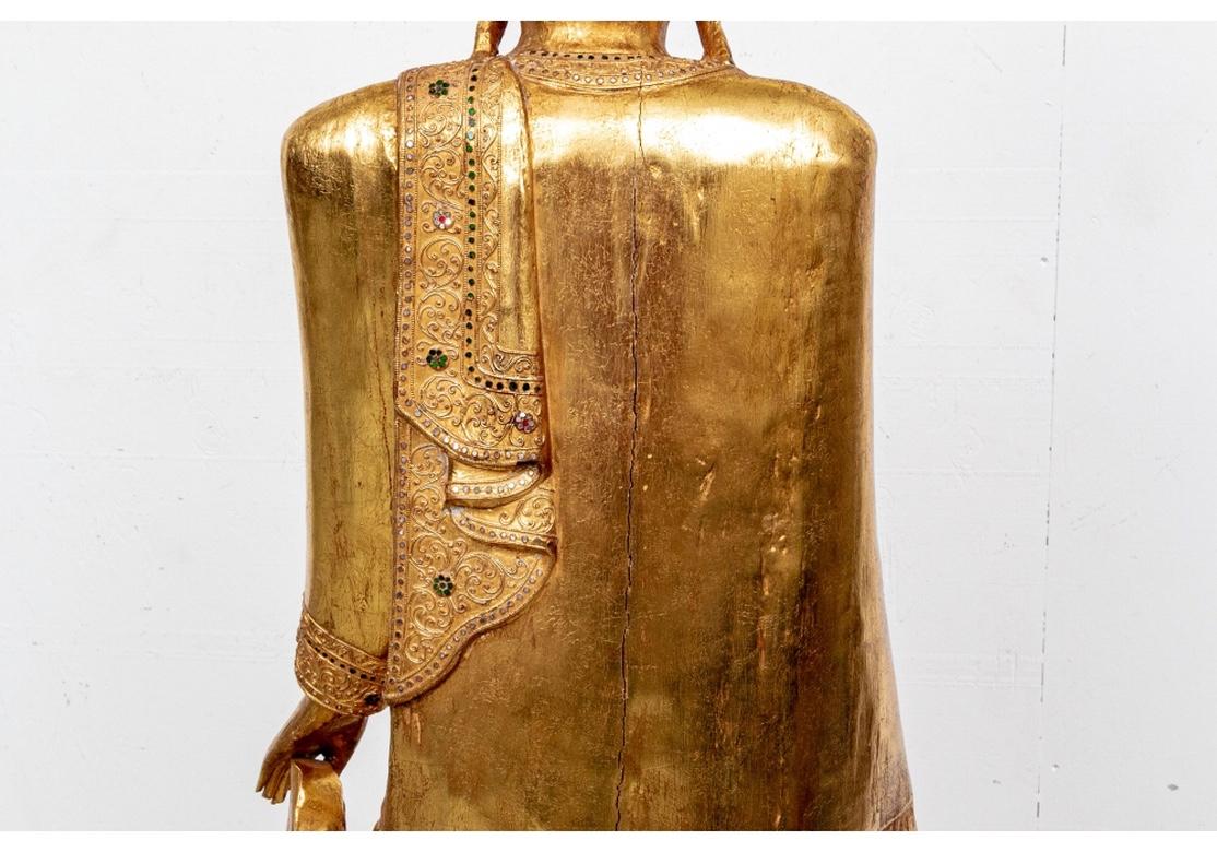 Fine and Large Asian Carved and Gilt Statue of the Buddha 7