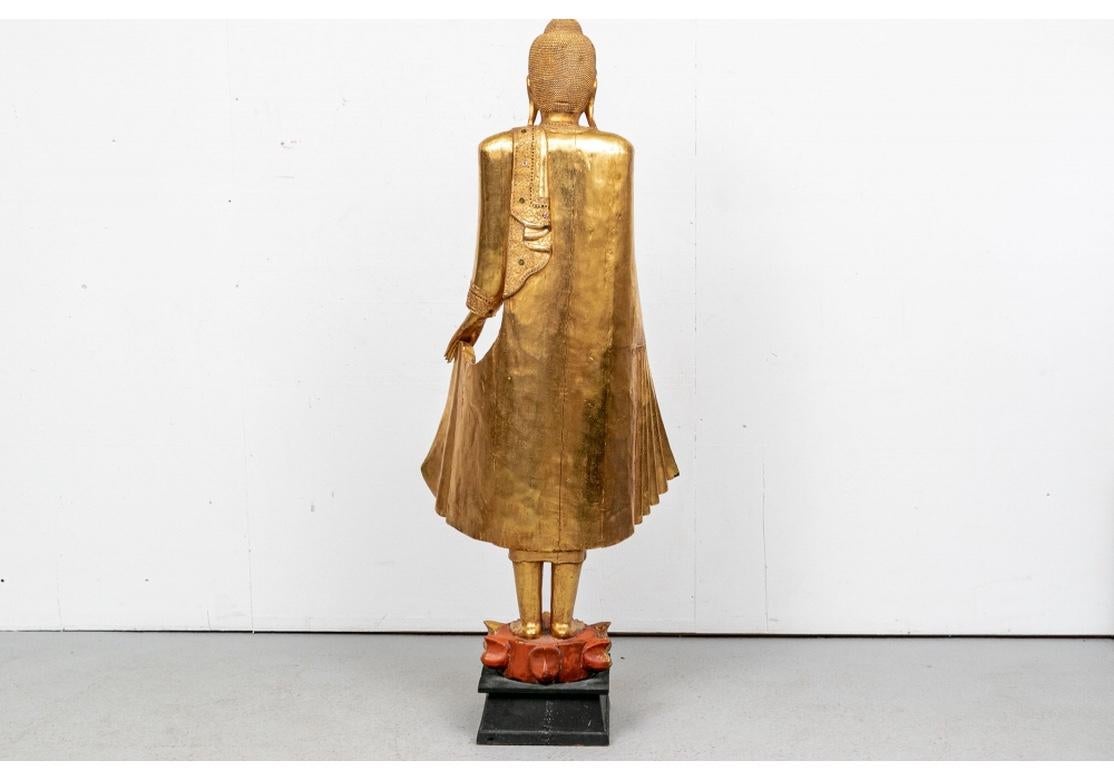 Fine and Large Asian Carved and Gilt Statue of the Buddha 9