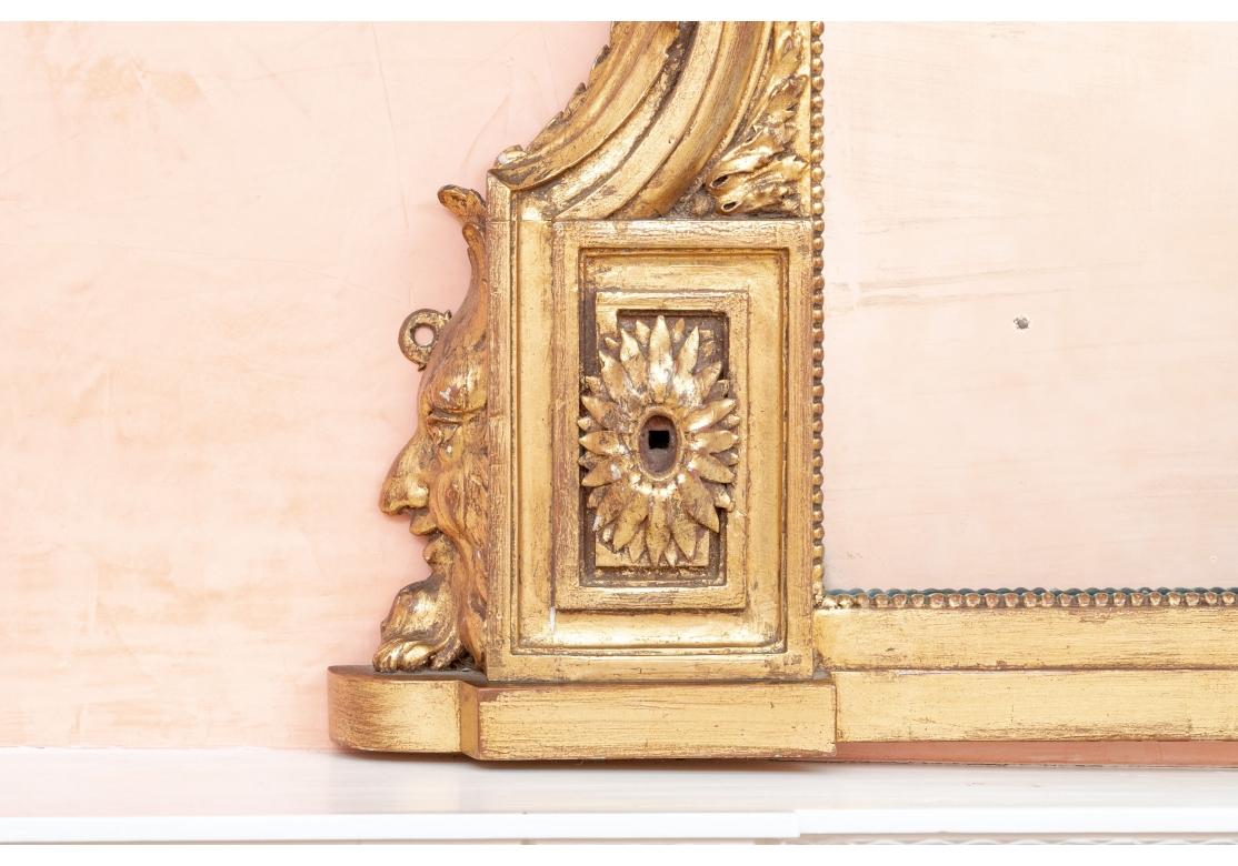 Fine and Majestic Antique Gilt Mantle Mirror  In Good Condition For Sale In Bridgeport, CT