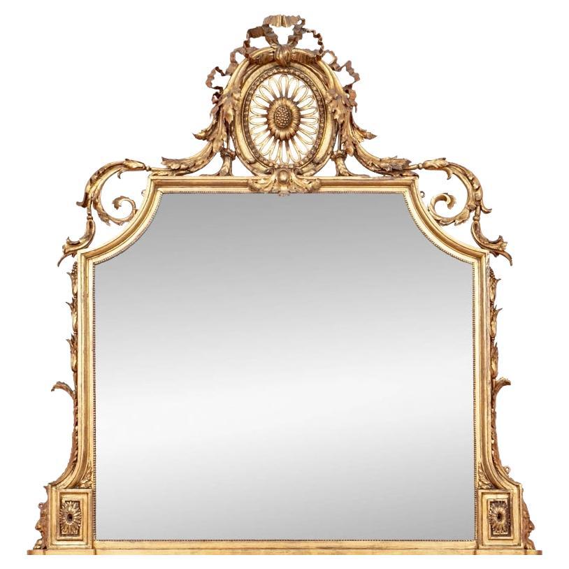 Fine and Majestic Antique Gilt Mantle Mirror  For Sale