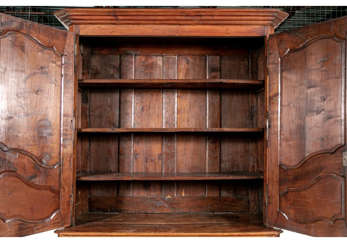 Carved Fine and Massive Antique Country French Buffet A Deux Corps For Sale