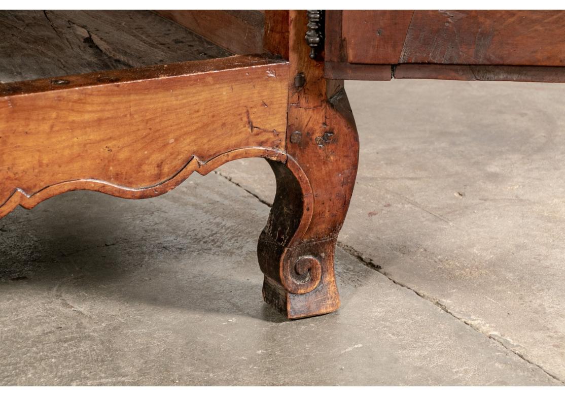 Wood Fine and Massive Antique Country French Buffet A Deux Corps For Sale