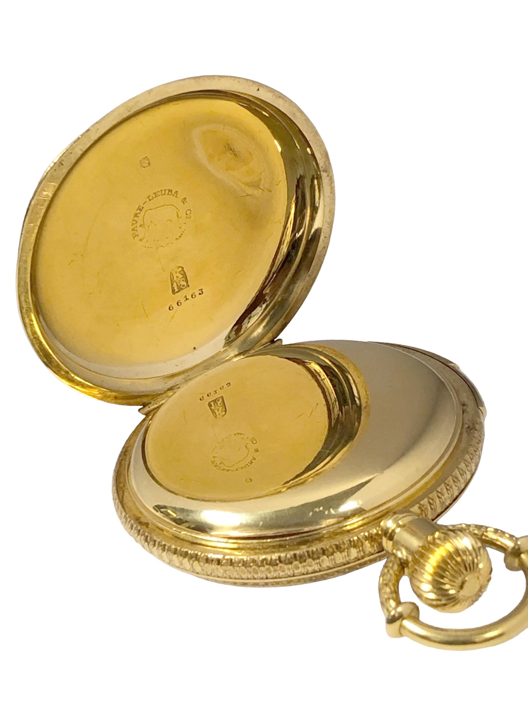 Reloj de bolsillo de repetición de minutos de 18 quilates, fino y en perfecto estado, engastado con oro y diamantes 5