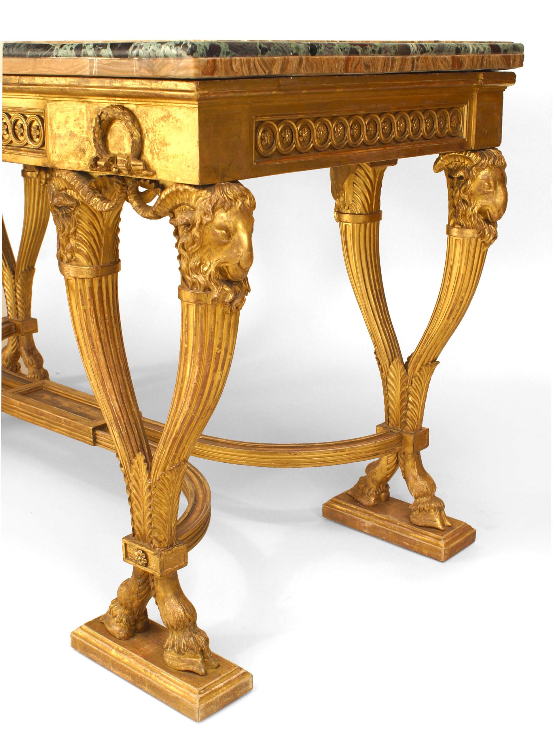 English Adam Gilt Marble Console Table In Good Condition For Sale In Queens, NY