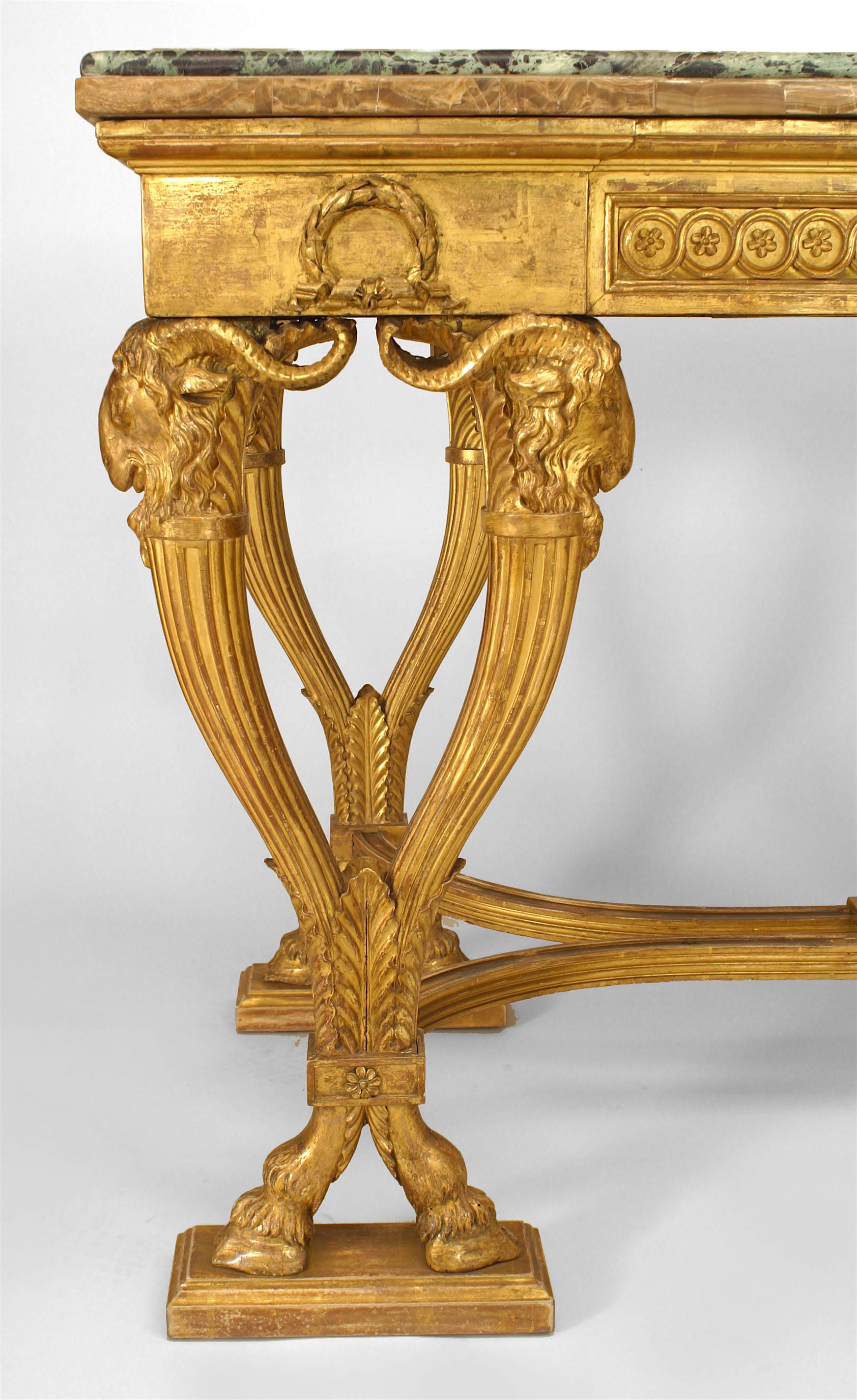 18th Century and Earlier English Adam Gilt Marble Console Table For Sale