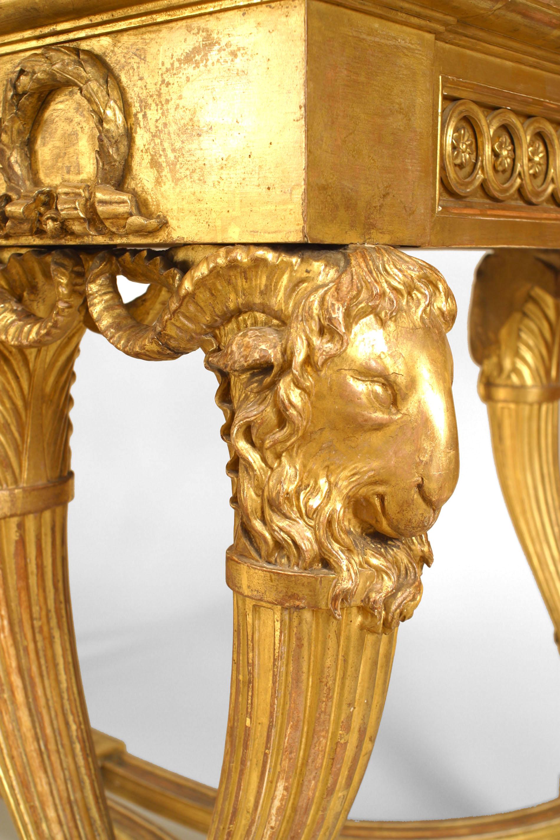English Adam Gilt Marble Console Table For Sale 1