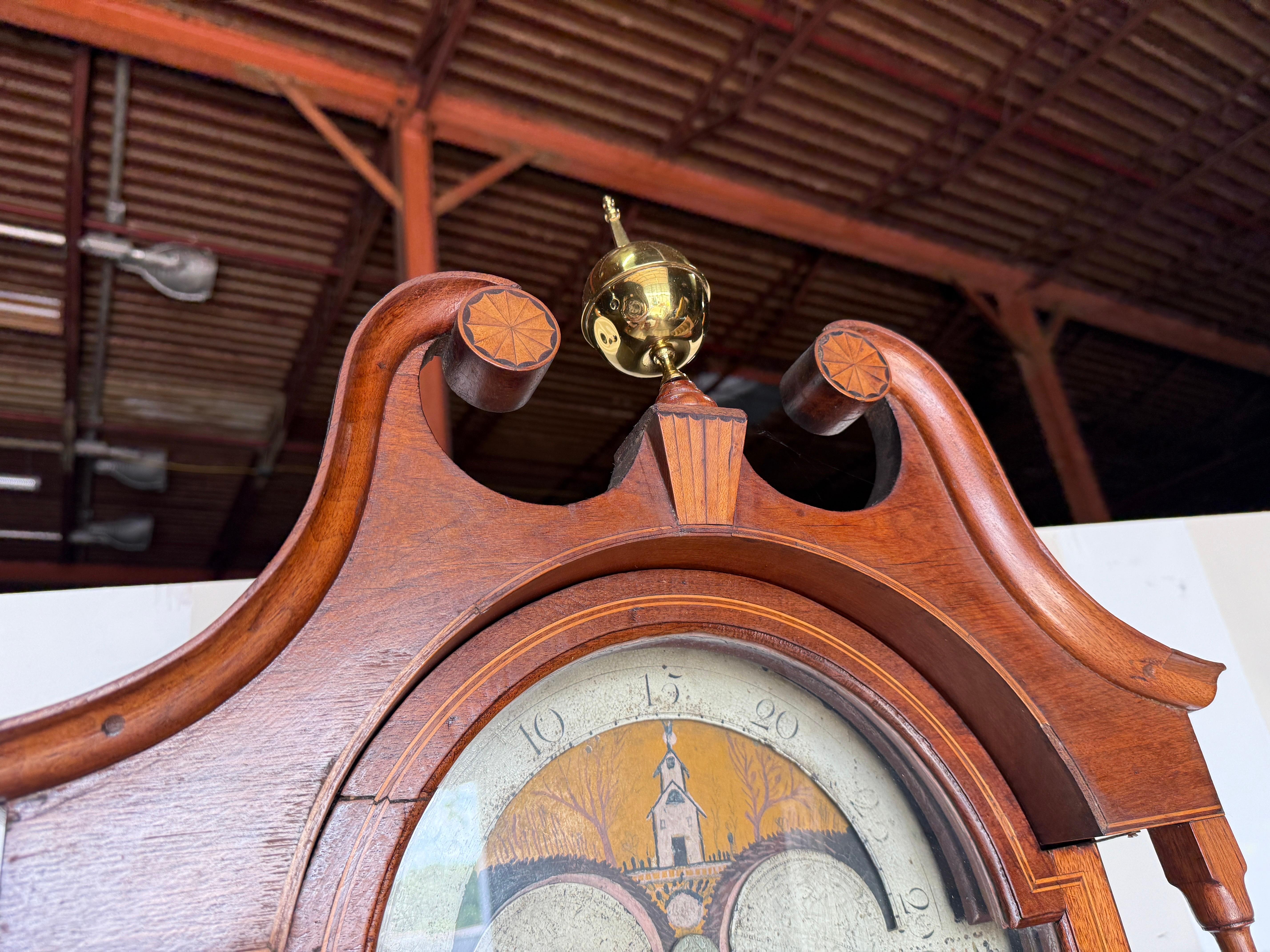 Fine and Rare 18th century Shenandoah Valley clock likely by Davis & Frye For Sale 7