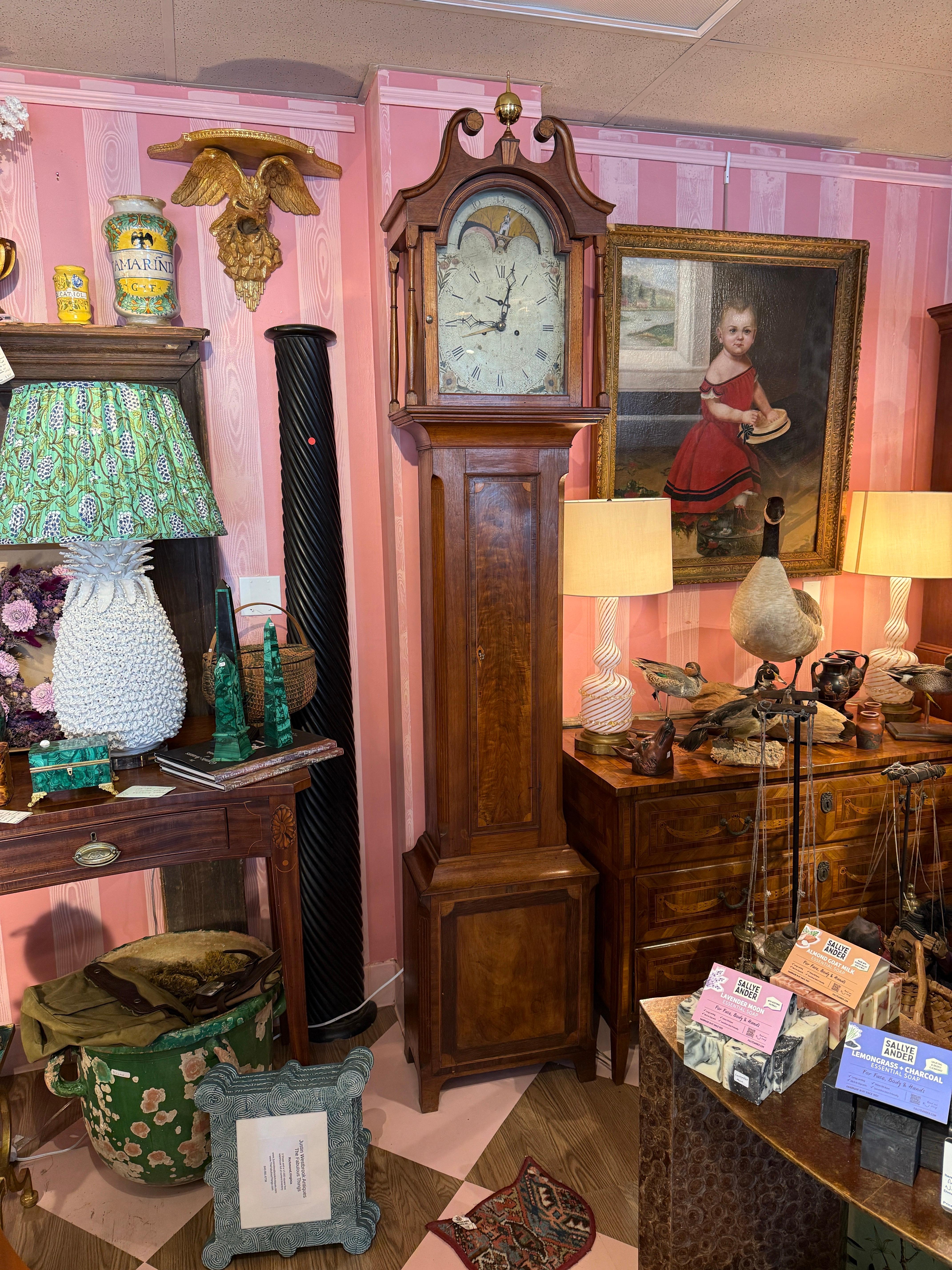 Fine and Rare 18th century Shenandoah Valley clock likely by Davis & Frye For Sale 8