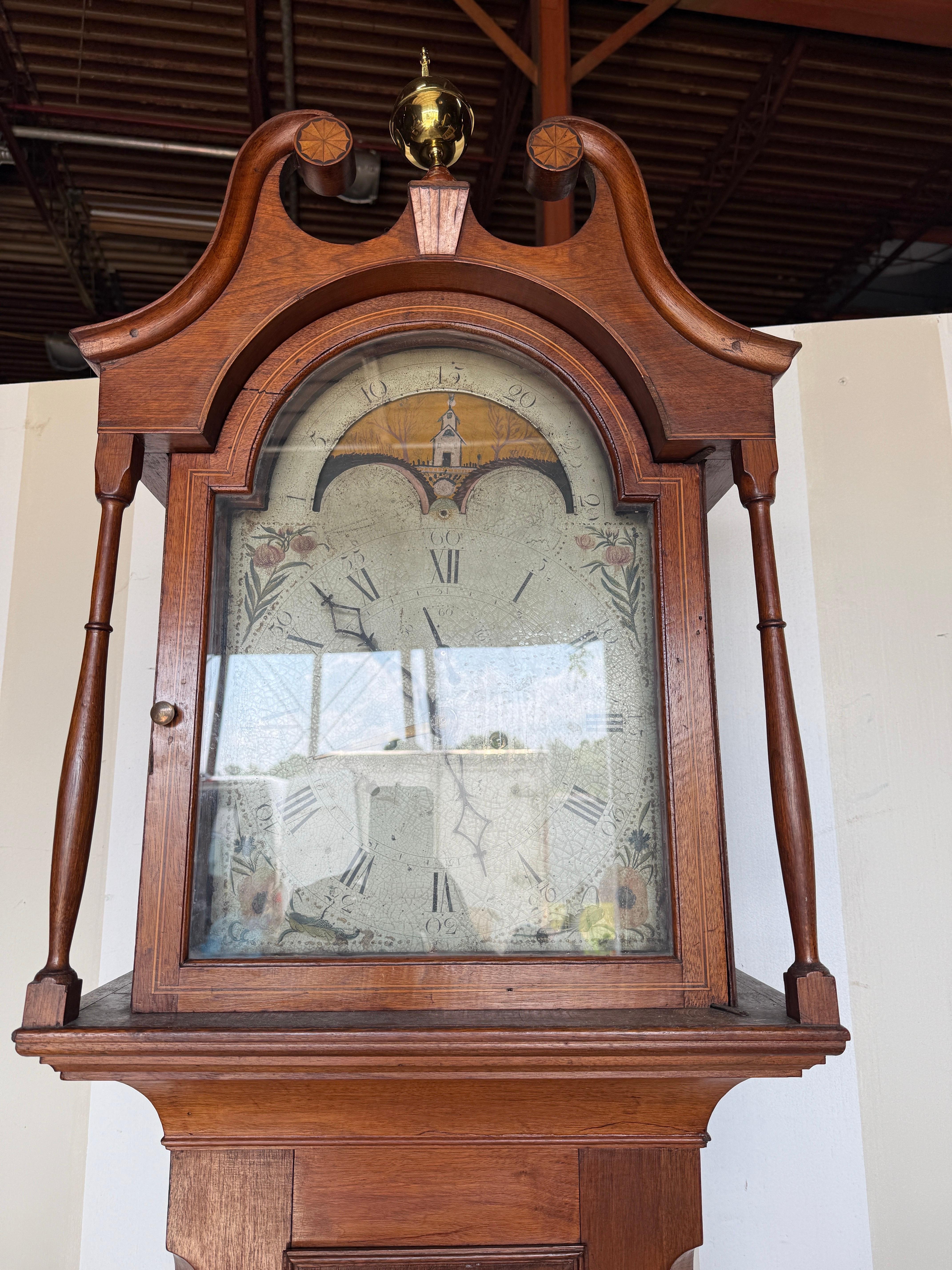 Late 18th Century Fine and Rare 18th century Shenandoah Valley clock likely by Davis & Frye For Sale