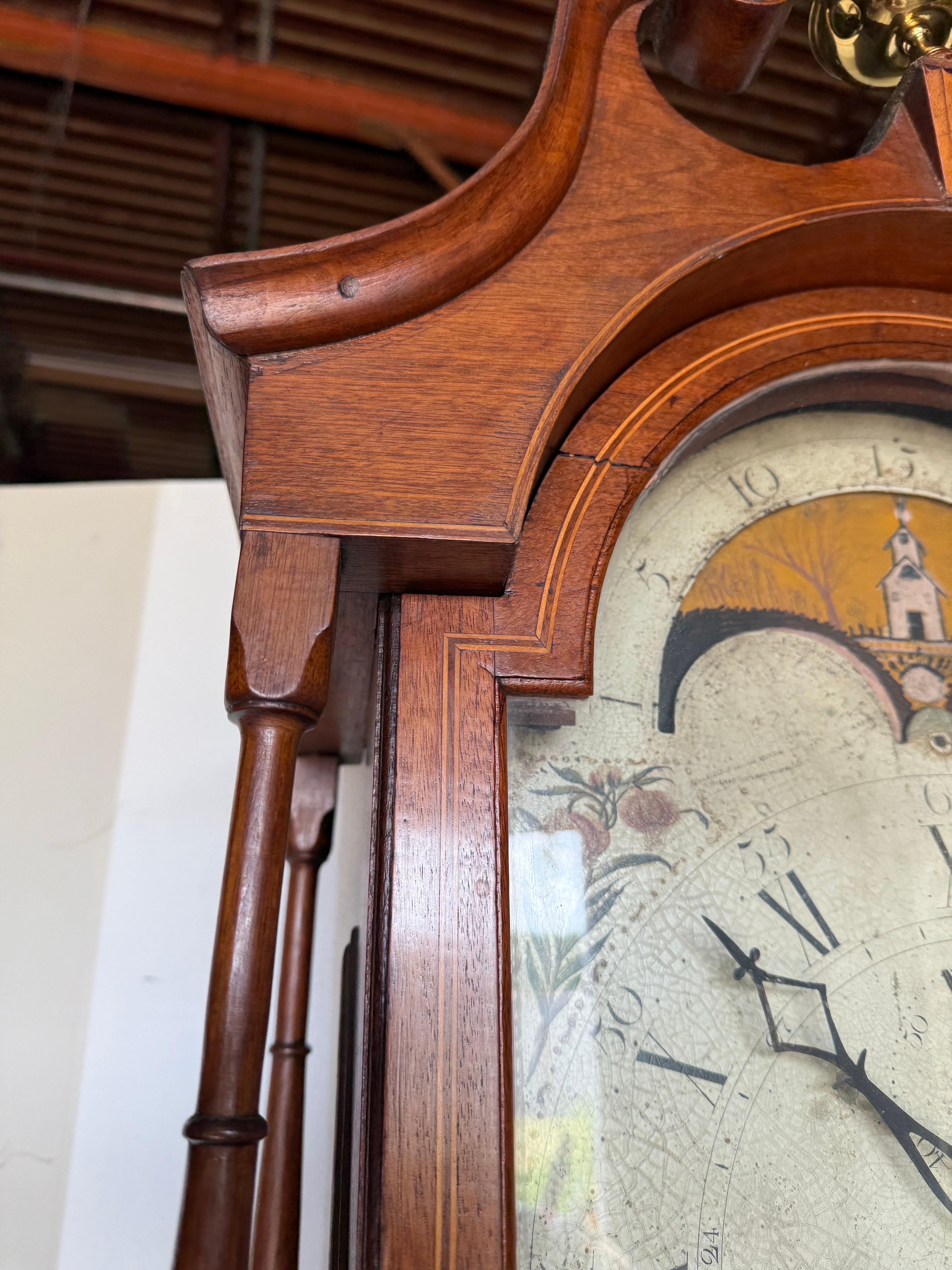 Fine and Rare 18th century Shenandoah Valley clock likely by Davis & Frye For Sale 3