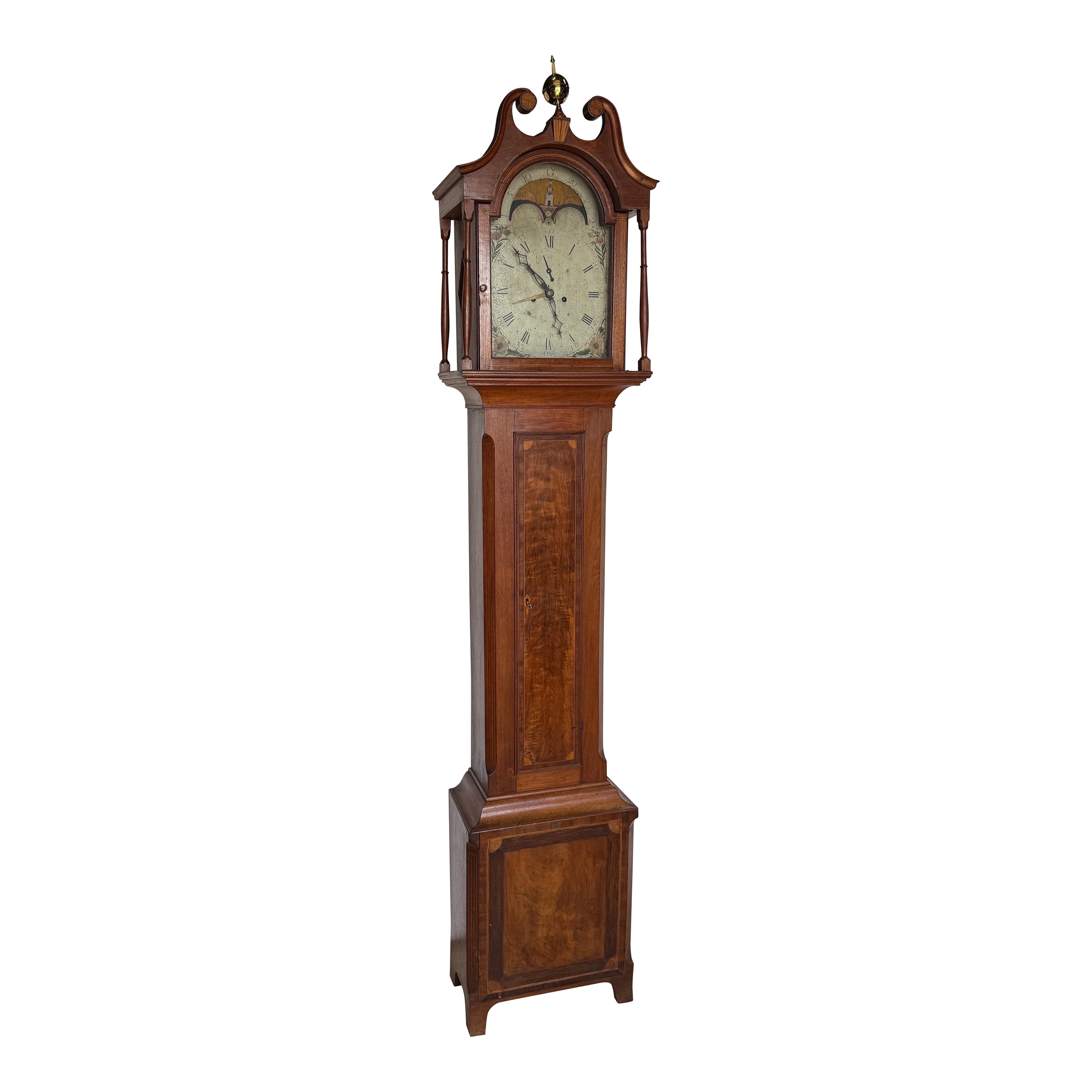 Fine and Rare 18th century Shenandoah Valley clock likely by Davis & Frye For Sale