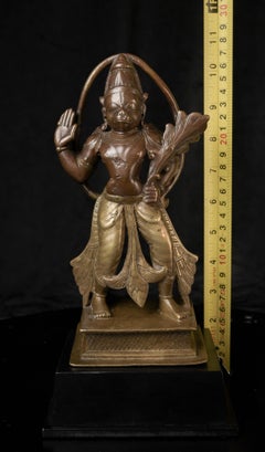 Feiner und seltener Hanuman aus Bi-Metallguss des 18. Jahrhunderts mit Provenienz