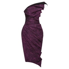 Retro Fine and Rare 1986 Antony Price Purple Bird Dress