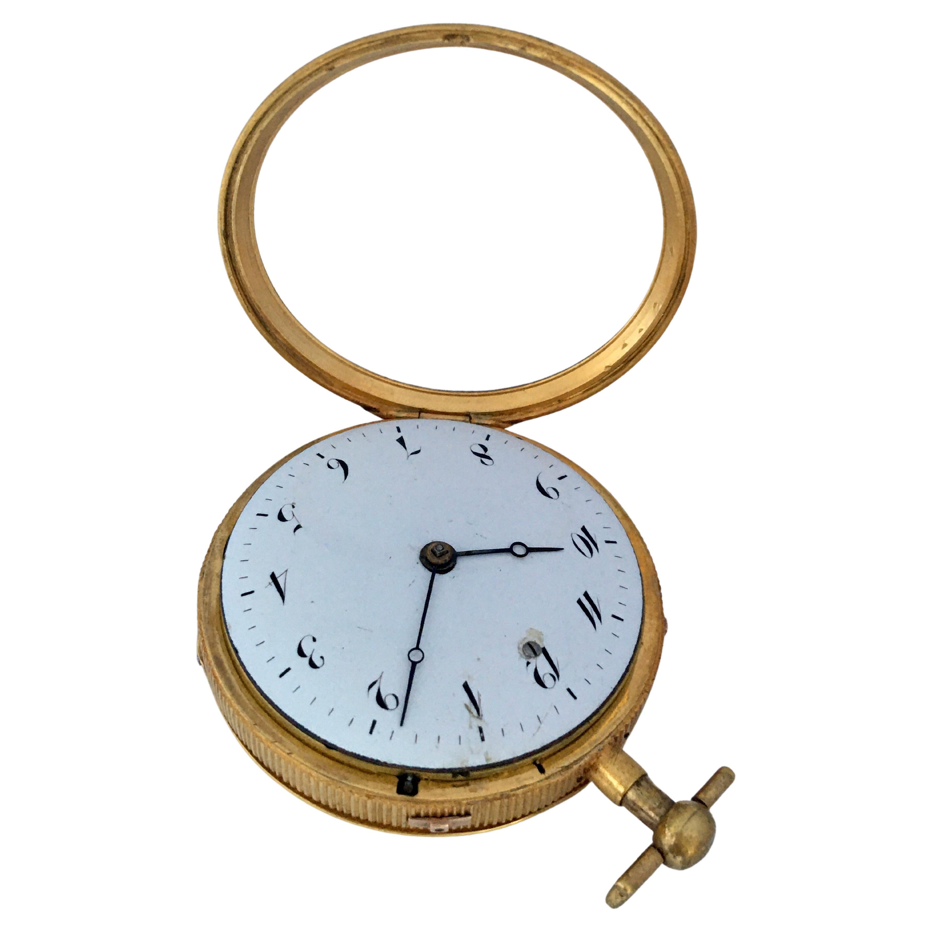 Fine and Rare Antique Gold Quarter Repeater and Musical Pocket Watch For Sale