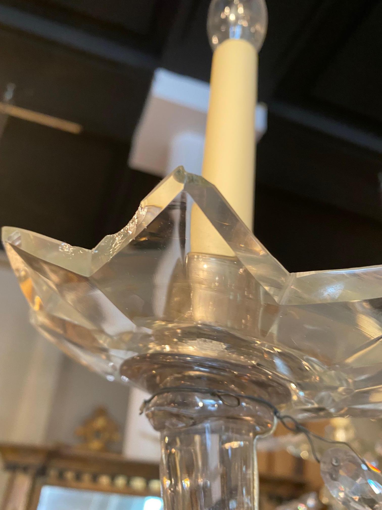 Fine and Rare Dutch Twelve Lights Crystal Chandelier For Sale 6