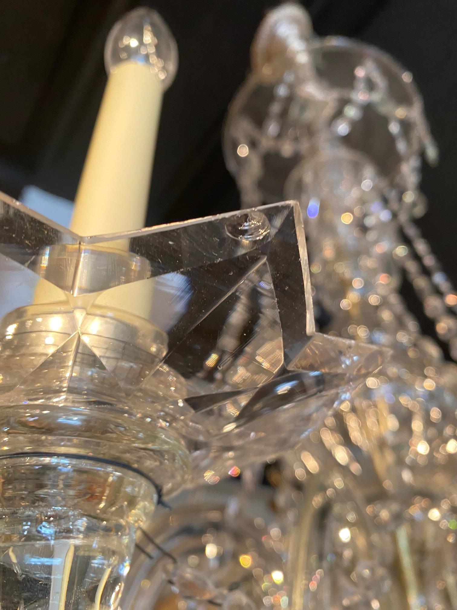 Fine and Rare Dutch Twelve Lights Crystal Chandelier For Sale 7