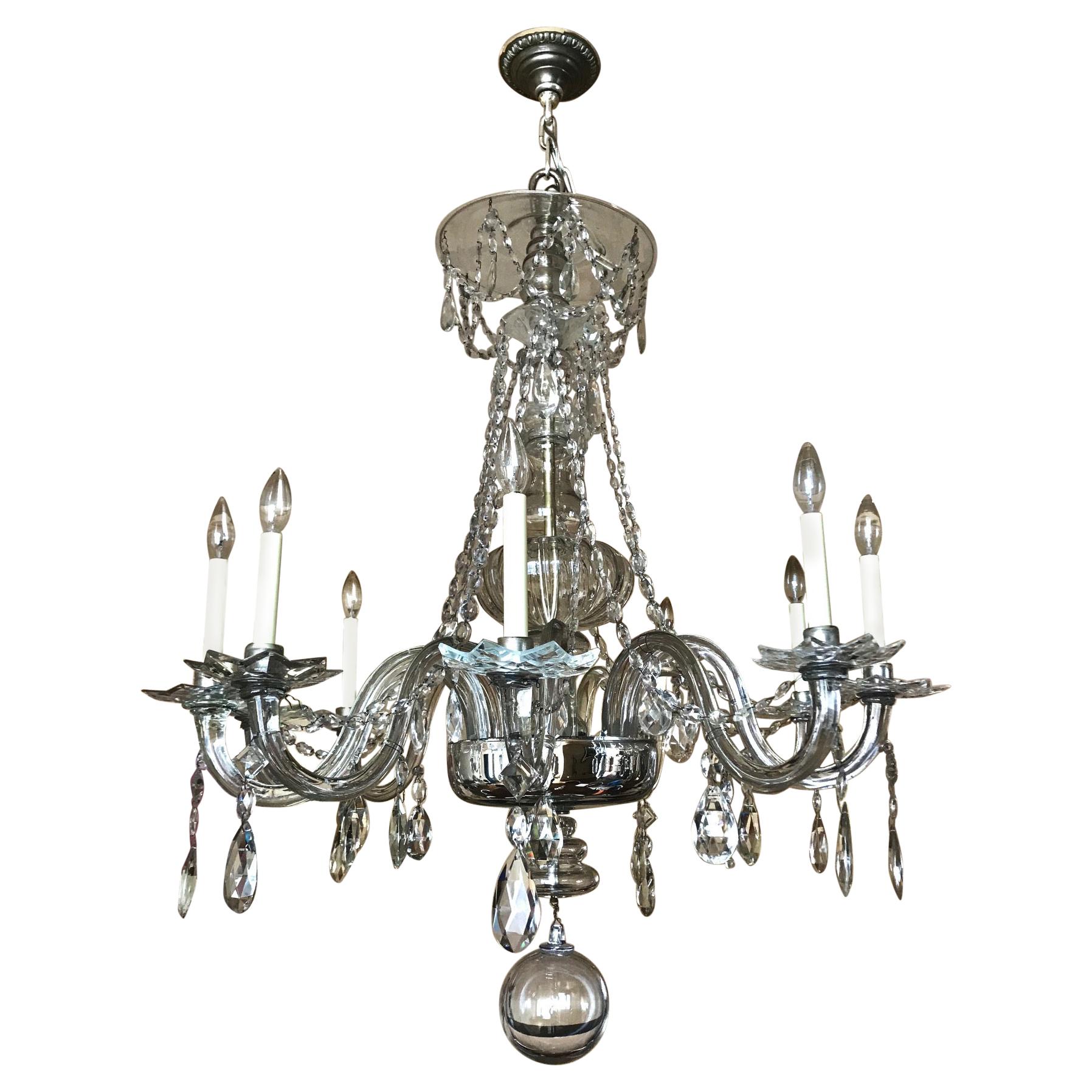 Fine and Rare Dutch Twelve Lights Crystal Chandelier