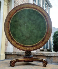 Regency Center Table In Rosewood and Brass