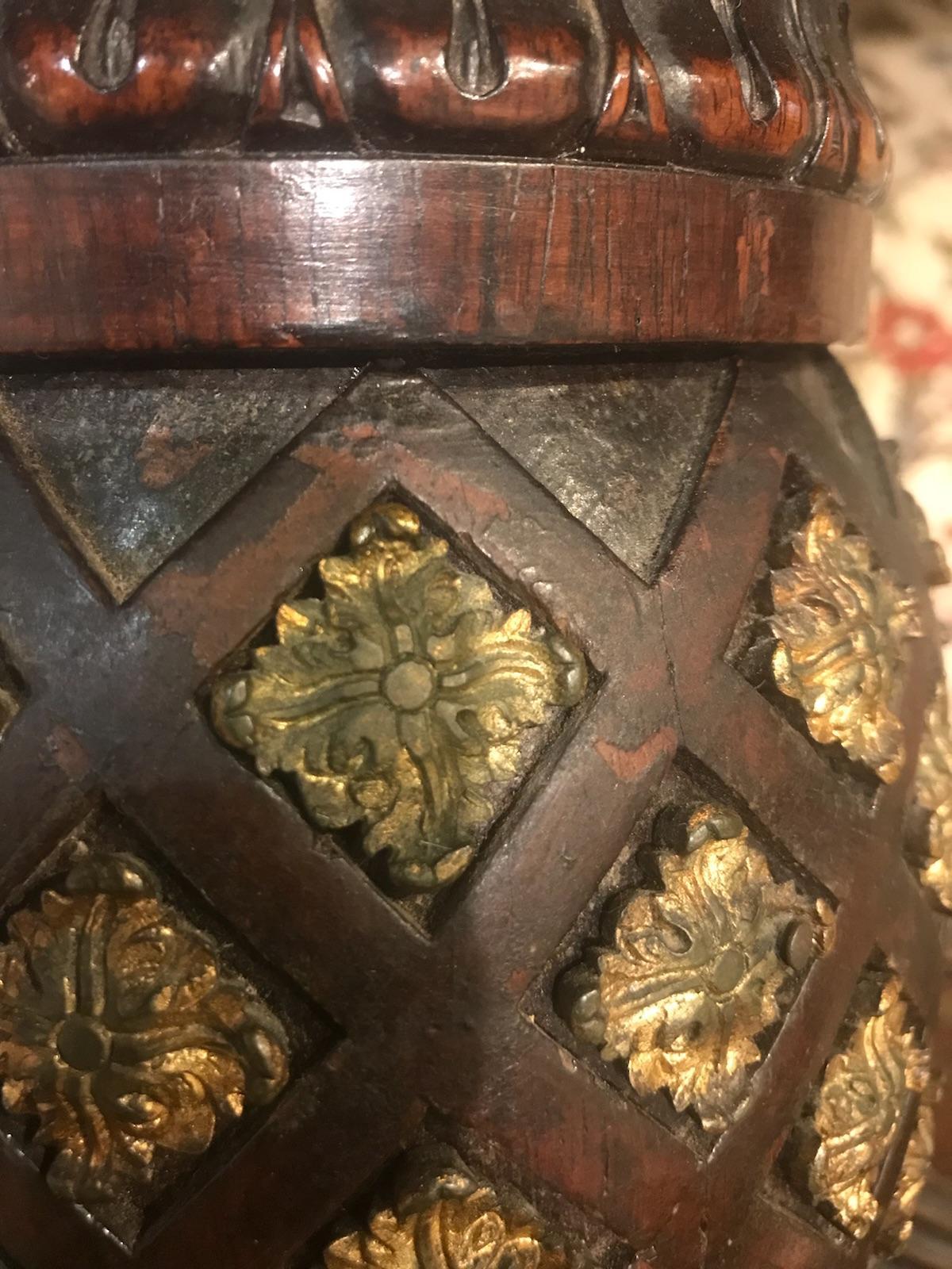 English Regency Period Rosewood and Brass Tilt-Top Table For Sale 3