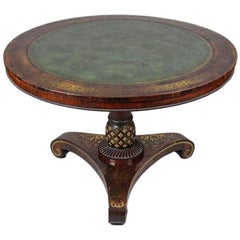 Regency Center Table In Rosewood and Brass