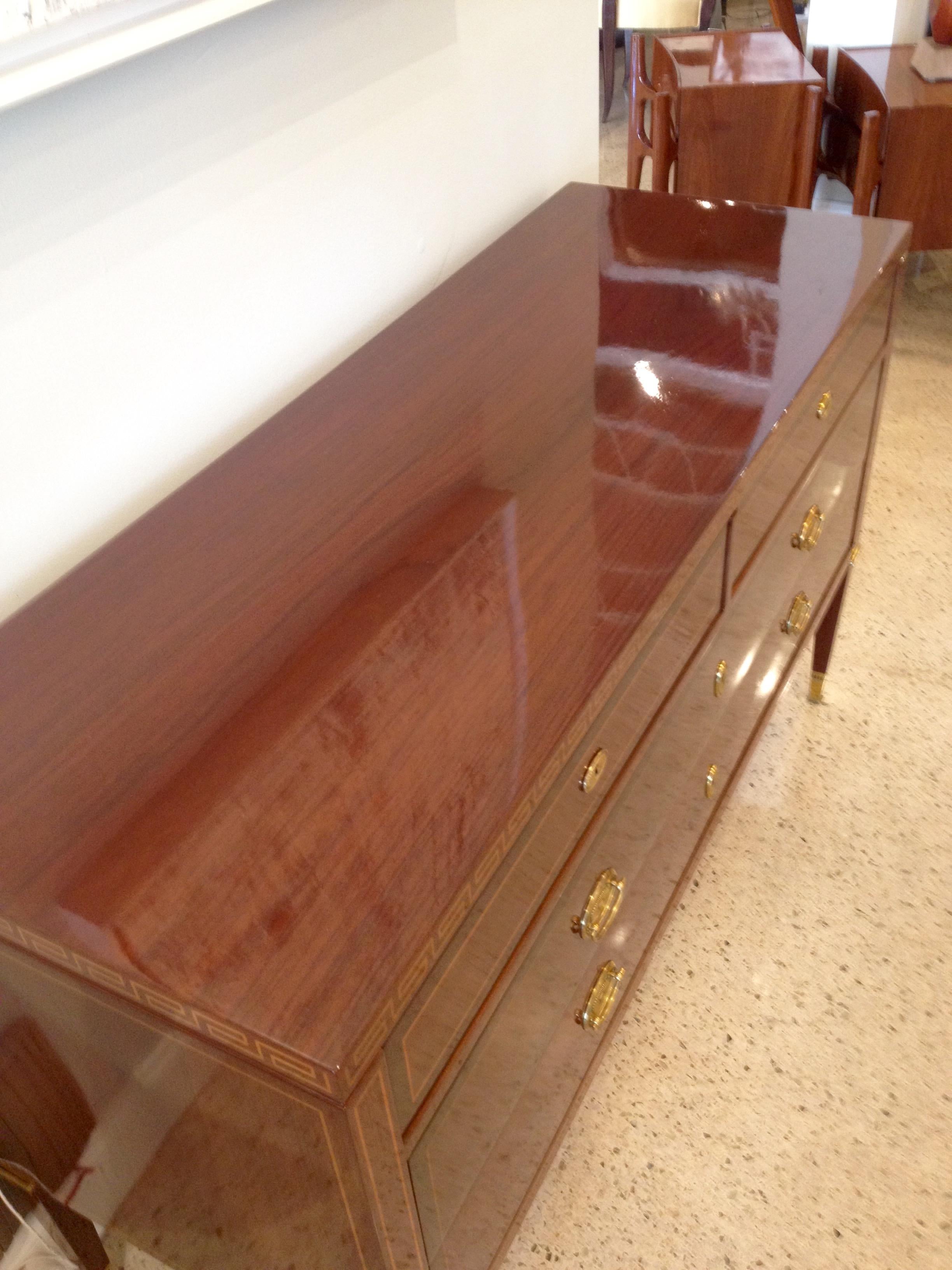 Mid-20th Century Fine and Rare Italian Modern Marquetry Commode For Sale
