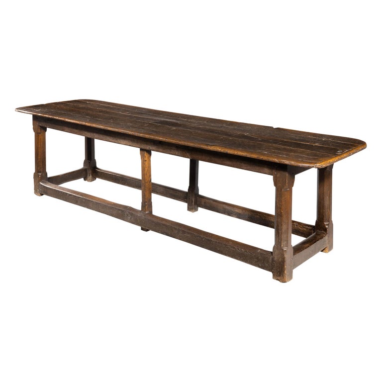 Fine and Rare Late 18th Century Oak Trestle Table For Sale at 1stDibs