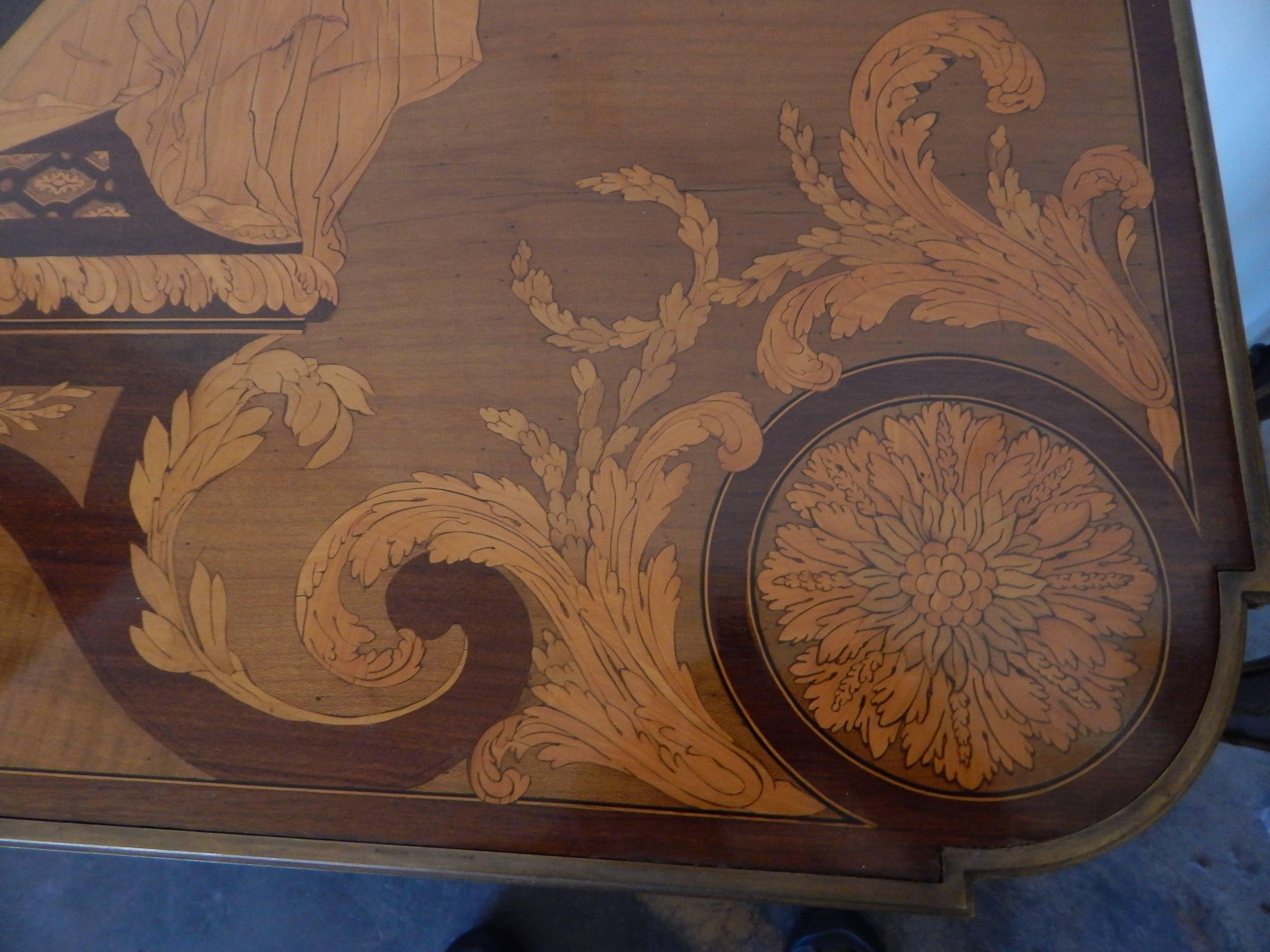 Fine and Rare Louis XVI Style Ormolu Mtd Inlaid Table De Salon  Francois Linke For Sale 3