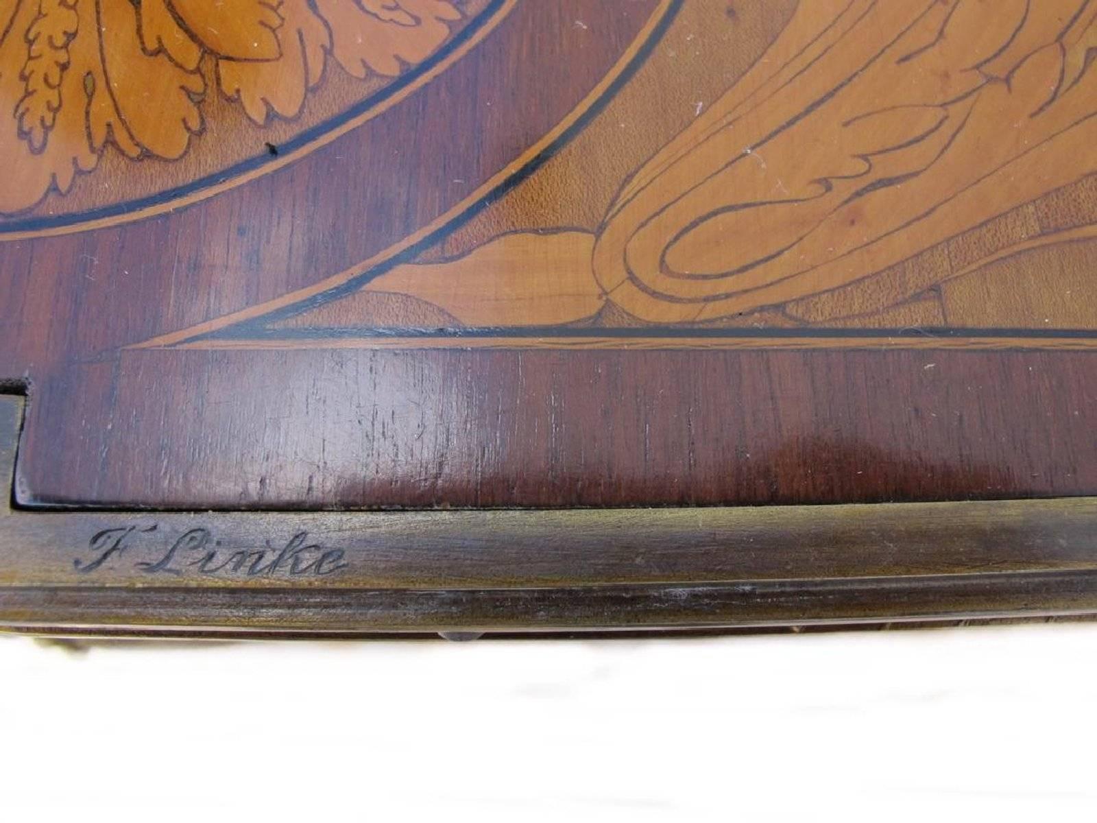 Fine and Rare Louis XVI Style Ormolu Mtd Inlaid Table De Salon  Francois Linke For Sale 6