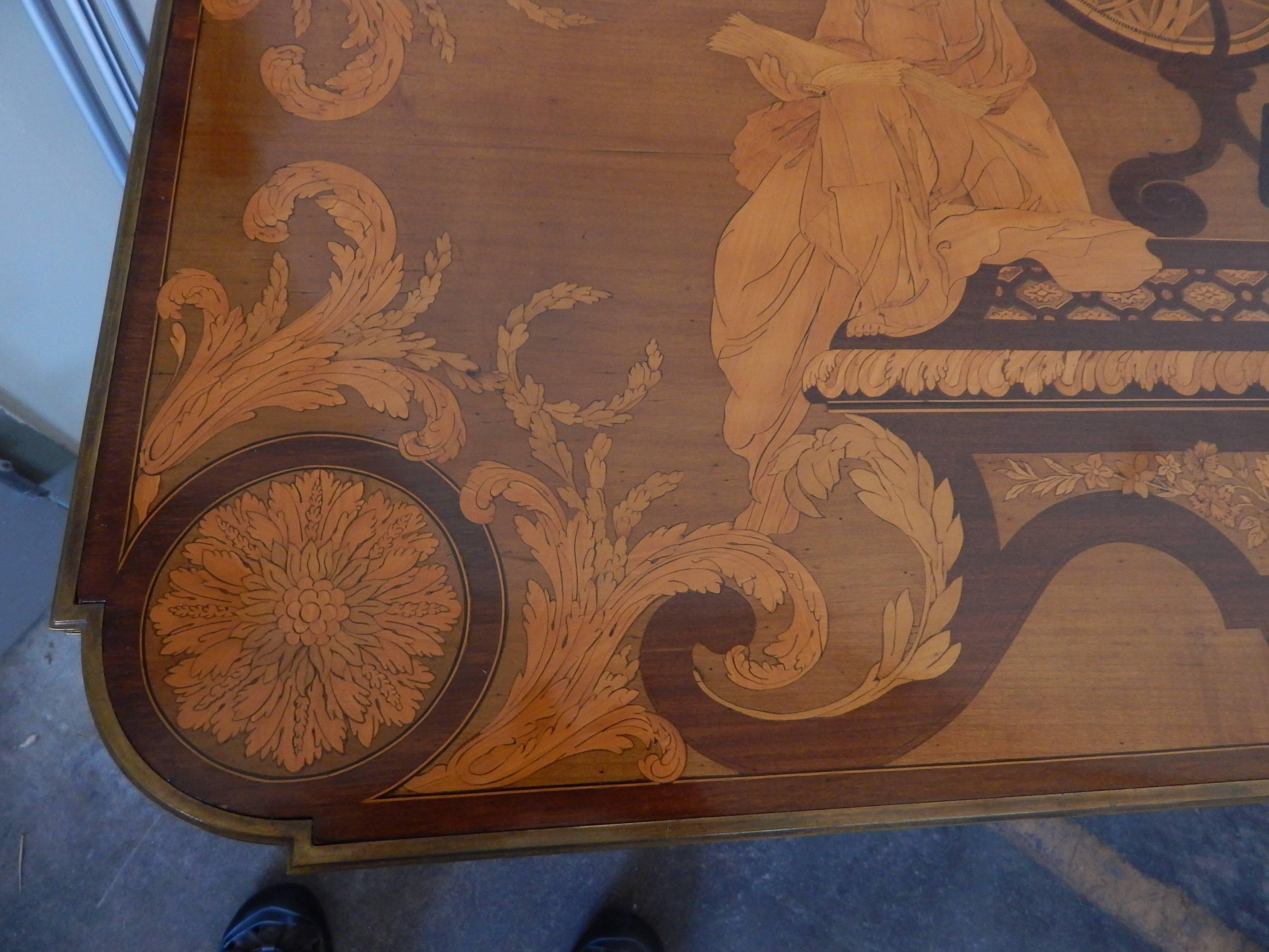 Fine and Rare Louis XVI Style Ormolu Mtd Inlaid Table De Salon  Francois Linke For Sale 8