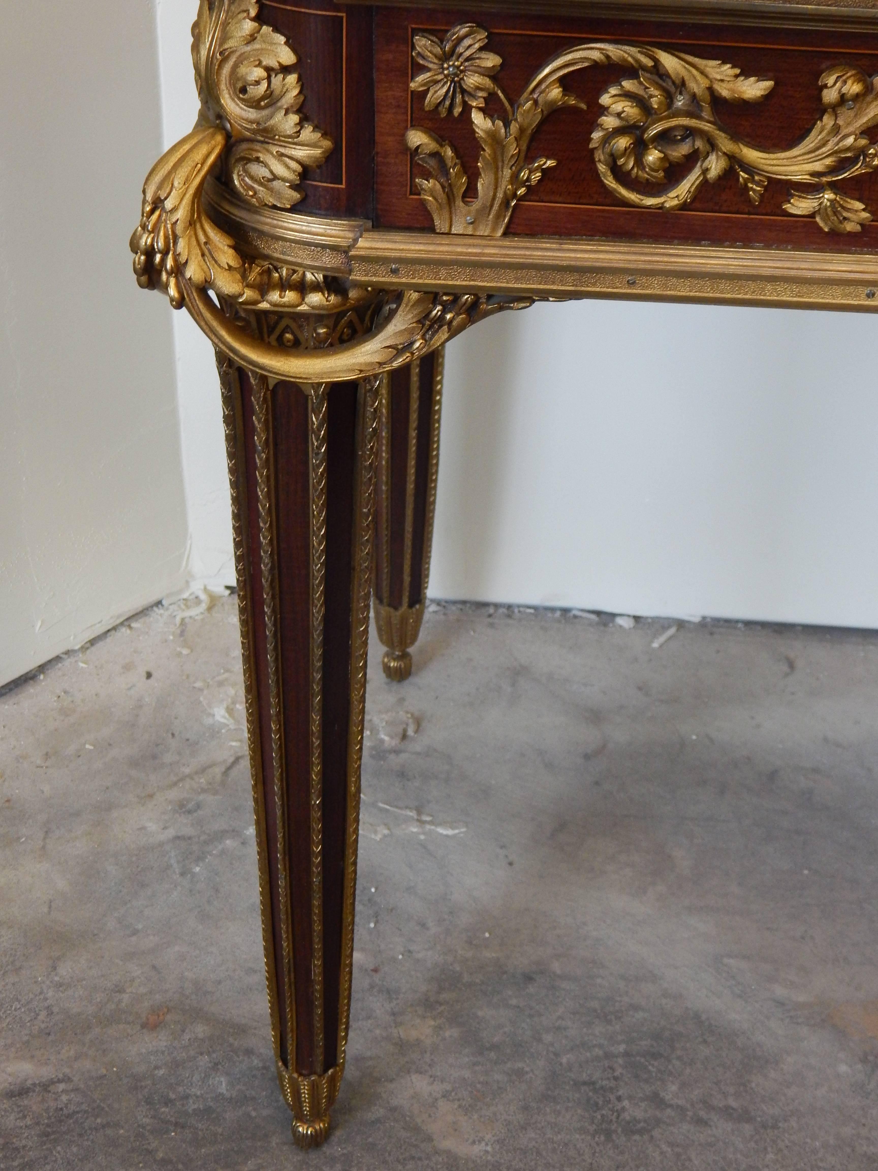 Fine and Rare Louis XVI Style Ormolu Mtd Inlaid Table De Salon  Francois Linke For Sale 11