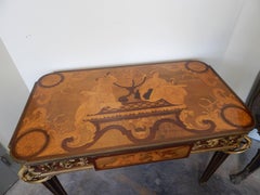 Fine and Rare Louis XVI Style Ormolu Mtd Inlaid Table De Salon  Francois Linke