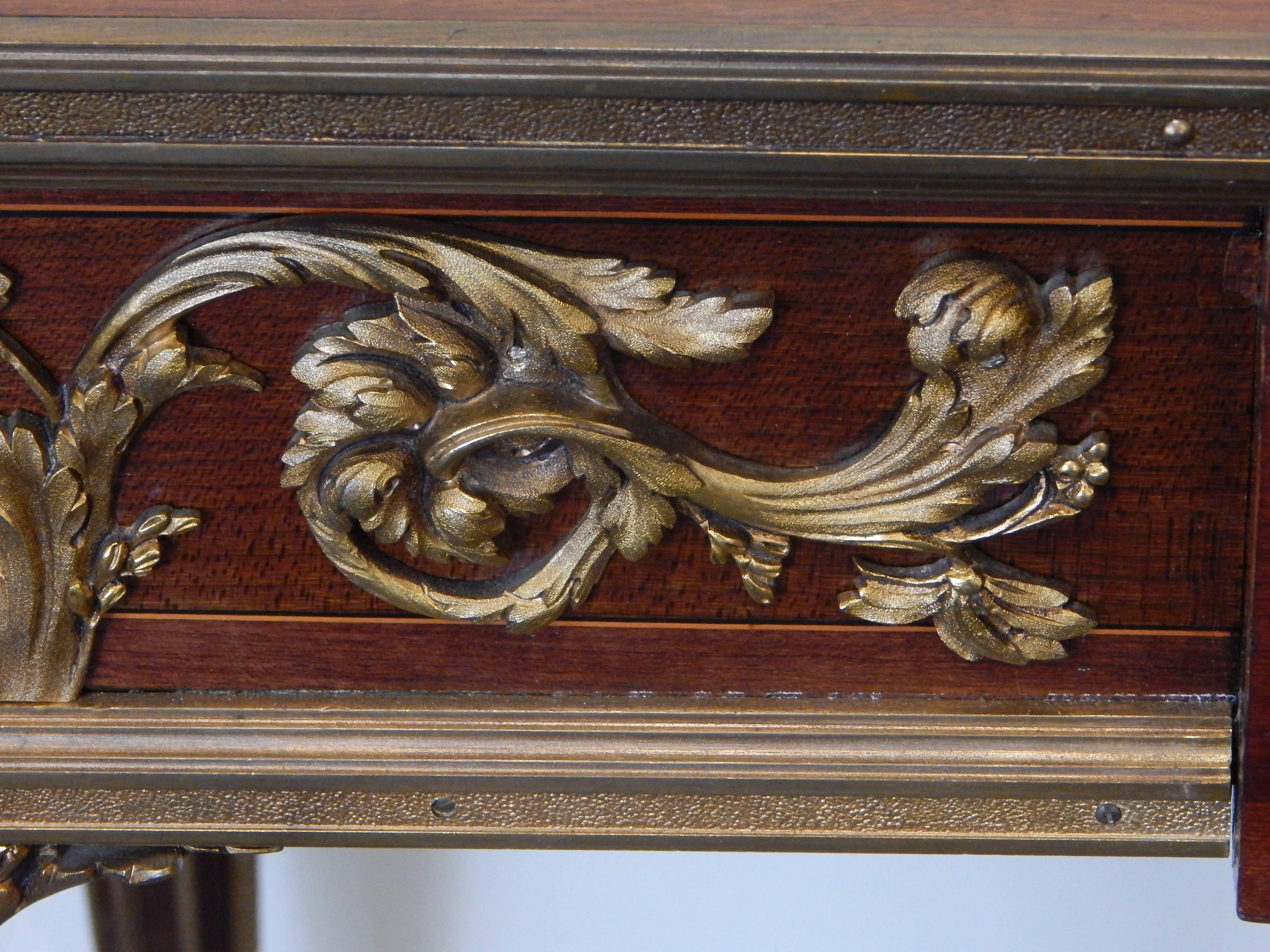 19th Century Fine and Rare Louis XVI Style Ormolu Mtd Inlaid Table De Salon  Francois Linke For Sale
