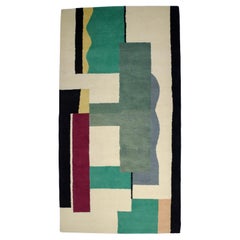 Fina y Rara Alfombra de Lana Francesa de Mediados de Siglo Diseño de Fernand Lager 4'7" x 8'9"