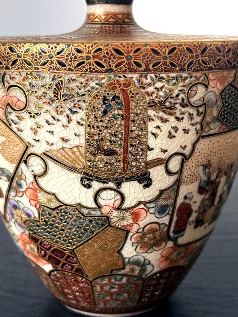 Fine and Rare Miniature Satsuma Vase by Taizan Yohei For Sale at 1stDibs