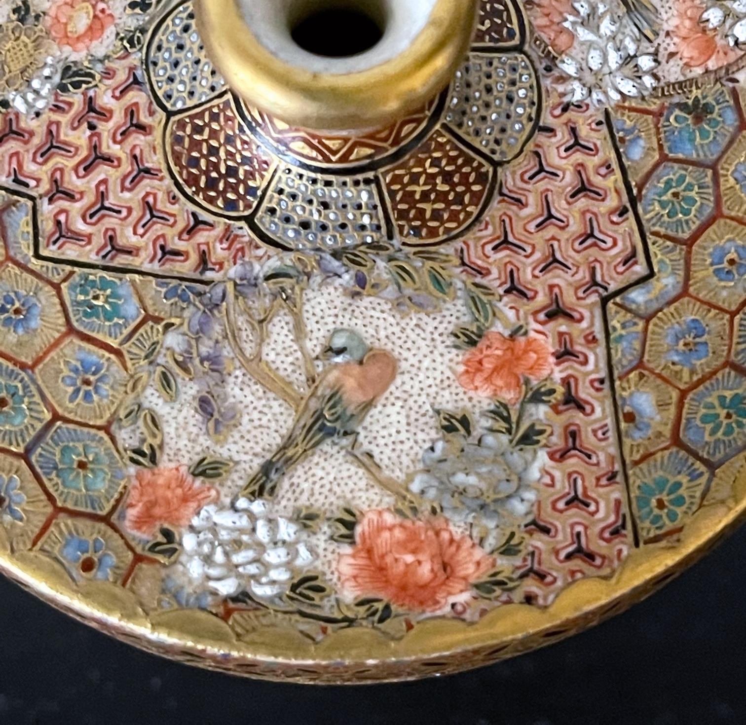 Fine and Rare Miniature Satsuma Vase by Taizan Yohei For Sale 4