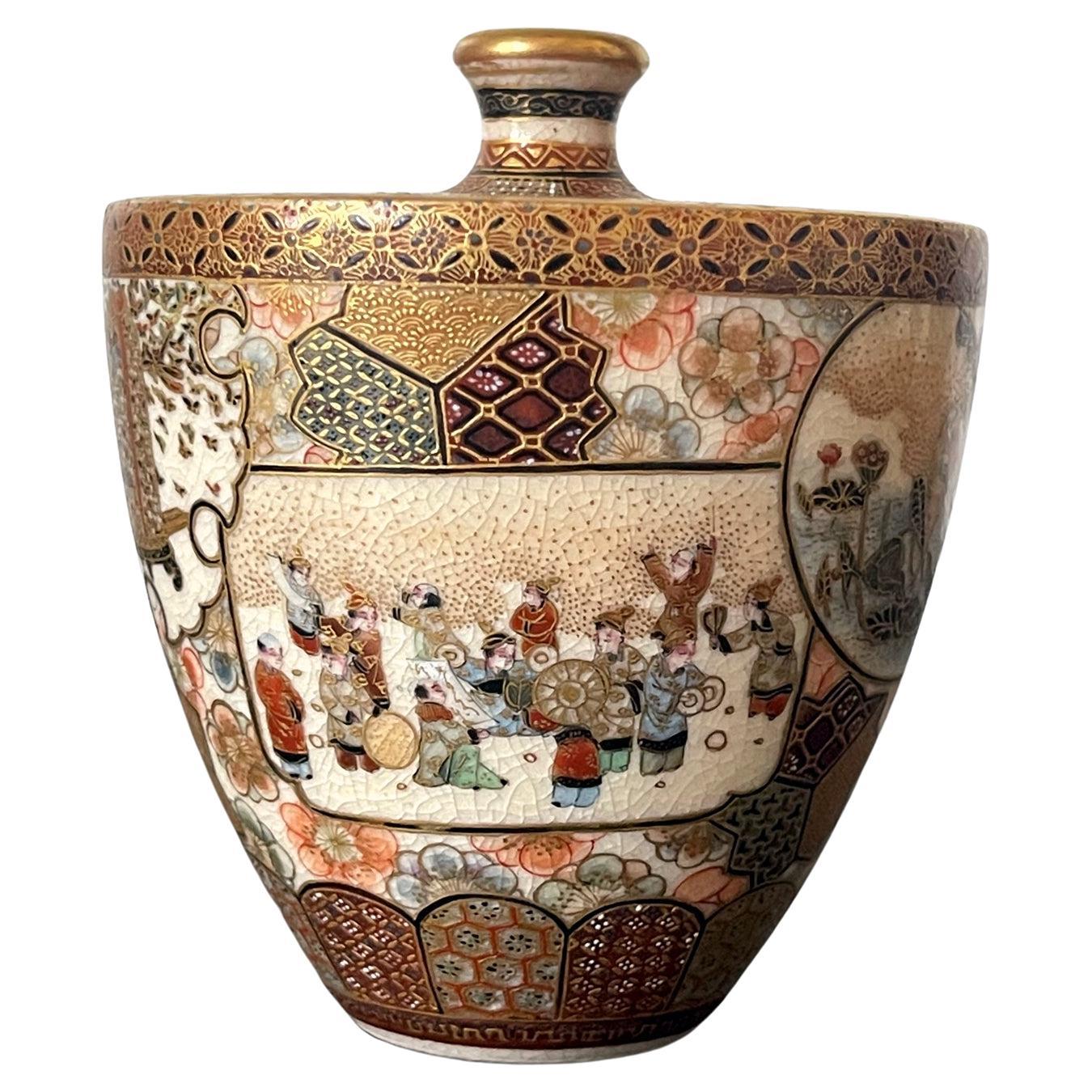 Vaso Satsuma in miniatura fine e raro di Taizan Yohei